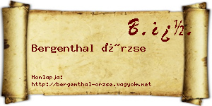 Bergenthal Örzse névjegykártya